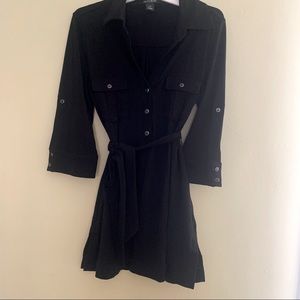 White House Black Market Waist Tie Shirt Dress